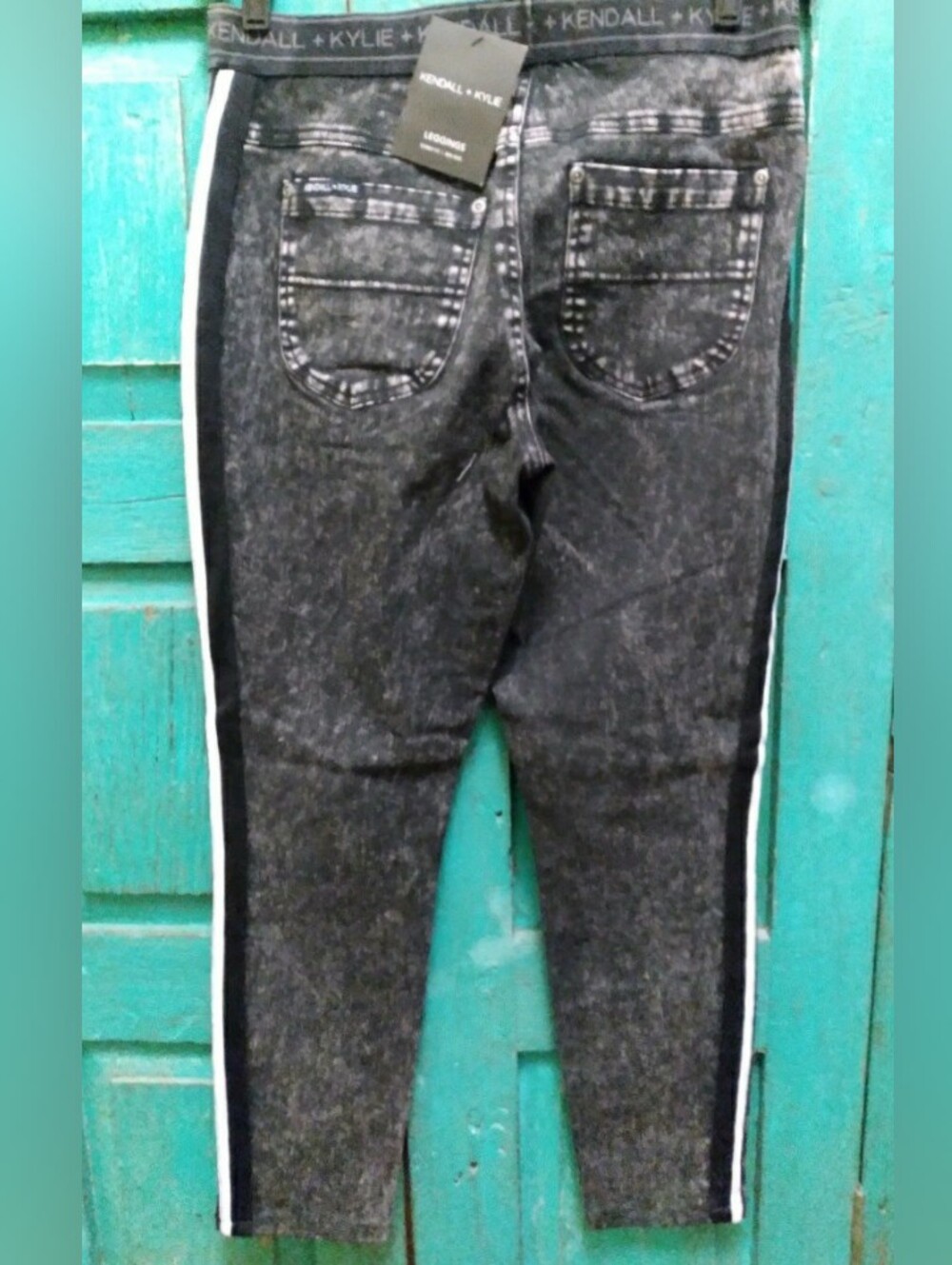 NWT Women's Kendall & Kylie Denim Skinny Crop Jeggings Pullon Black Wash Ankle M